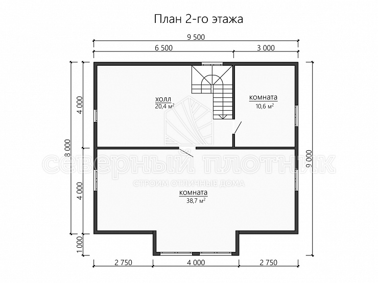 Проект каркасного дома ДК050 11.5x11.5